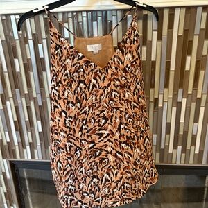 LOFT Brown and Black Sleeveless Camisole